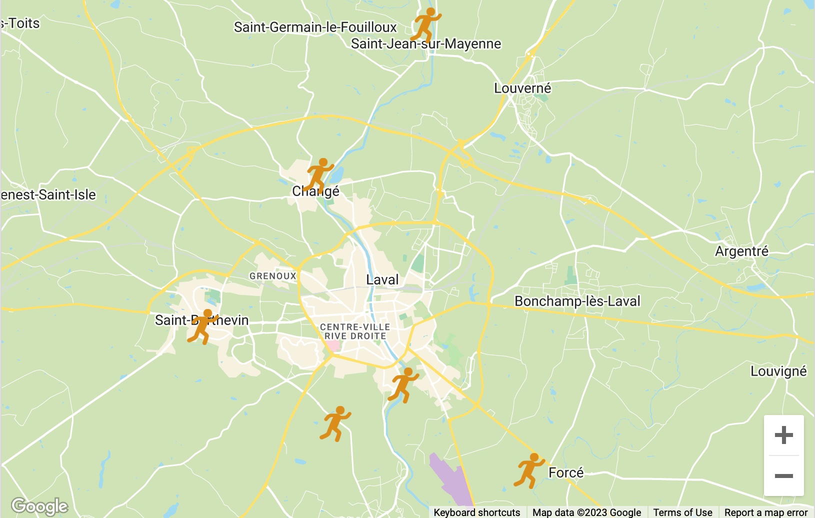 Carte école de trail Carte sorties école de trail 53